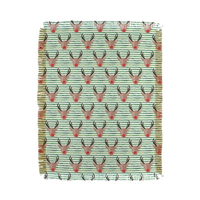 Little Arrow Design Co watercolor rudolf 56"x46" Woven Throw Blanket - Deny Designs