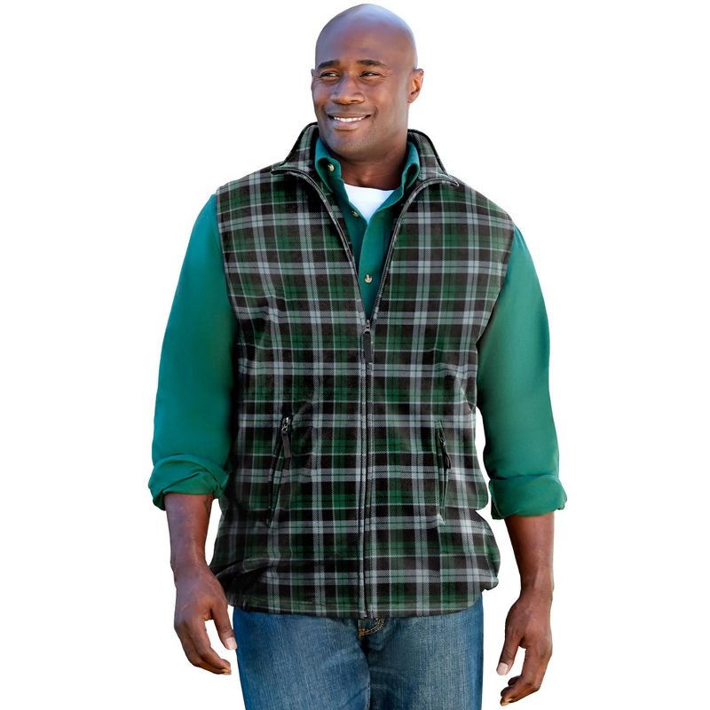 KingSize Men's Big & Tall Explorer Plush Fleece Zip Vest, 1 of 2