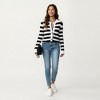 Anna-Kaci Women's Striped Button Front Knit Cardigan with Contrast Trim and Long Sleeves - 3 of 4