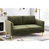 Okak Modern Plush Upholstered Corduroy Loveseat with Solid Wood Frame,Compact Sofa Couch for Living Room,Apartment - 2 of 4