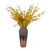 Glam Glass Vase - Metallic Finish, Textured Design, Modern Decorative Accent for Home & Office, Living Room & Bedroom Decor - 4 of 4