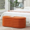 NicBex Oval Teddy Fabric Storage Ottoman Bench,Upholstered Storage Ottoman with Safety Hinge,Modern Storage Bench for Living Room,Bedroom - 2 of 4
