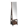 Swivel Jewelry Armoire, Floor Standing Locking Jewelry Armoire with Full Length Mirror,Bottom Drawer, Shelf, Wheels,White Jewelry Cabinet - 2 of 4