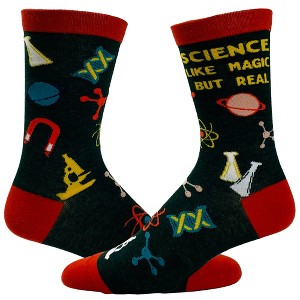 Crazy Dog T-Shirts Men's Science Like Magic But Real Socks Funny Nerdy Chemistry Sarcastic Graphic Footwear - 1 of 4