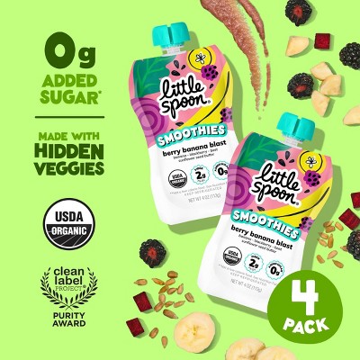 Little Spoon Berry Banana Blast Organic Kids' Smoothie - 16oz/4ct Refrigerated Pouches