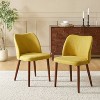 Elisa Mid-century Modern Upholstered Dining Chair Set of 2 | ARTFUL LIVING DESIGN-MUSTARD - 3 of 4