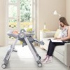 Infans Baby Folding Convertible High Chair w/Wheel Tray Adjustable Height Recline Grey - 2 of 4