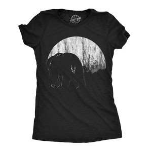 Womens Funny T Shirts Moon Bear Nature Graphic Tee For Ladies - Crazy Dog Women's T Shirt - 1 of 4