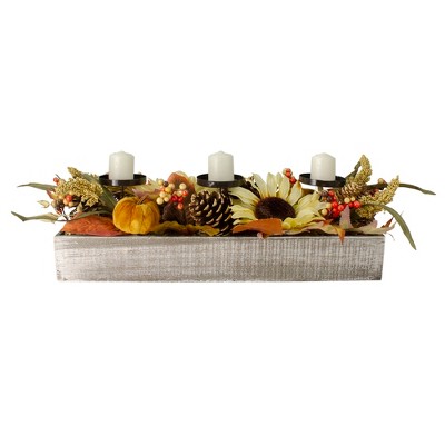 Northlight Sunflower Candle Holder Centerpiece - Thumbnail 4