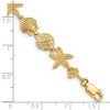 Black Bow Jewelry 14k Yellow Gold Seashell Theme Bracelet - 7.25 Inch - 4 of 4