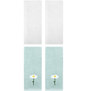 REGALWOVEN 4 Pcs Cotton Soft Absorbent Bathroom Hand Towels for Home Dcor 13" x 30" - 1 of 4
