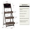 Artloge Vintage A Frame Chalkboard FreeStanding Fold Sign Board Bookshelf with 3 Display Shelves Plant Stand - 3 of 4