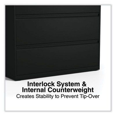 Black Steel 2-Drawer Lockable Lateral File Cabinet