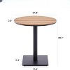 VisioGear Patio Accent Table Sets, Outdoor Dining Set of Patio Table, Round Outdoor Furniture Table for Lawn, Brown 27.8"*27.8"*19.1" - 2 of 4