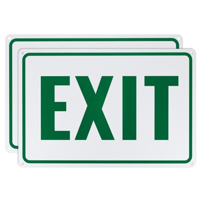 Unique Bargains Aluminum Reflective Rust Free Waterproof Exit Sign 2 Pcs