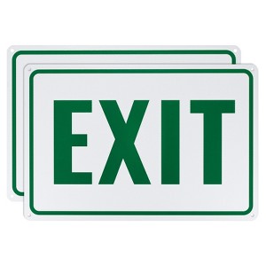 Unique Bargains Aluminum Reflective Rust Free Waterproof Exit Sign 2 Pcs - 1 of 4