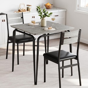 WhizMax Dining Table Set for 2 with Square Wood Top and Cushioned Chairs, 3 Piece Kitchen & Dining Room Sets for Small Space, Apartment - 1 of 4