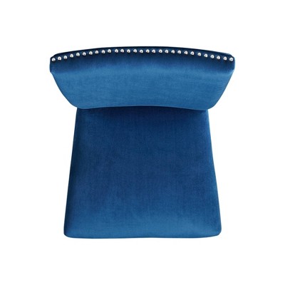 Francesca Transitional Glam Blue Velvet Upholstered Side Chair Set