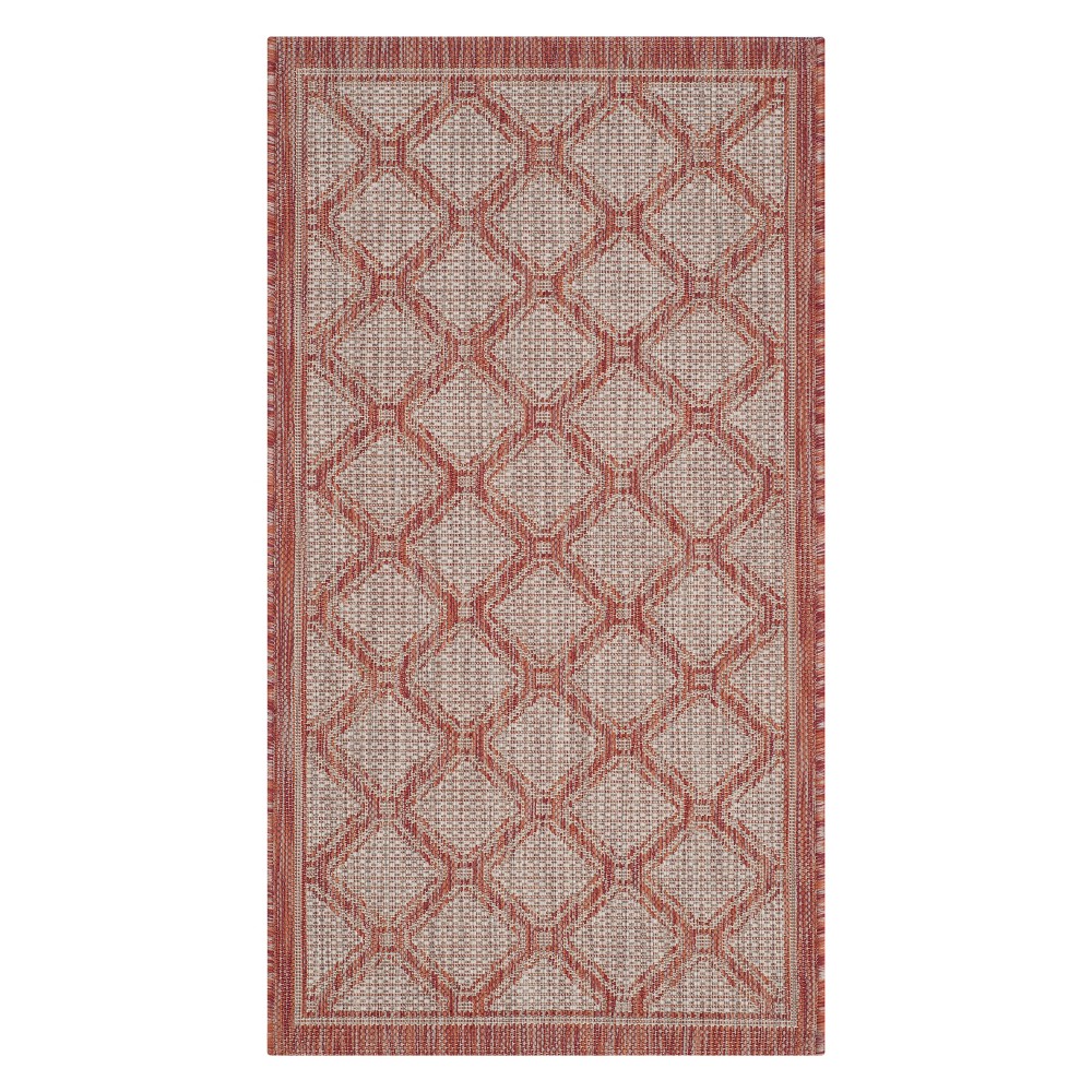 2'X3'7in Rectangle Mayenne Patio Rug Red/Beige - Safavieh