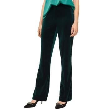 Conceited Premium Velvet Leggings for Women - Ultra-Soft Warm Velour Pants  - Olive Green - Medium