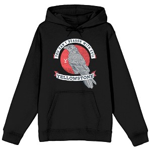 Yellowstone You Can't Reason With Evil Long Sleeve Black Adult Hooded Sweatshirt - 1 of 3