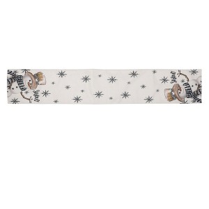 Unique Bargains Christmas Table Runner Green White Black 72"x13" 1 Pc - 1 of 4