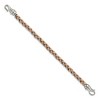 Black Bow Jewelry 7mm Stainless Steel & Rose Plated Spiga Chain Bracelet, 8.5 Inch - 2 of 4