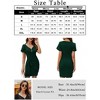 Women's Sexy Zipper V Neck Short Sleeve Faux Wrap Ruched Bodycon Sheath Cocktail Party Work Dress Slim Fit Elegant Wedding Guest Dresses - 3 of 4