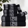 100% Cotton Medium Weight Floral Infinity Trim 8 Piece Bathroom Towel Set by Blue Nile Mills - 2 of 4