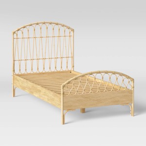 Twin Rattan Kids' Bed Natural - Pillowfort™ - 1 of 4