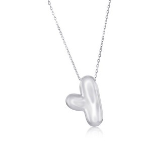 Bella Silver Sterling Silver, Bubble Initial Letter 18" Pendant Necklace - 1 of 2