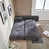 Modular Chaise Lounge Freely Combinable Sleeper Sofa Bed Daybed Lazy Sofa Couch, Space-saving, Chenille Upholstered-ModernLuxe - 4 of 4