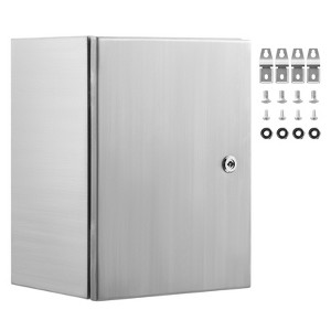 VEVOR Steel Electrical Box, 20"x 16"x 8", 304 Stainless Steel Electrical Enclosure Box, Wall-Mounted Outdoor Electrical Electronic Equipment, Gray - 1 of 4