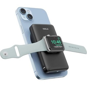 iWALK MAG-X Magnetic Wireless 10000mAh Power Bank with iWatch Charger PD Fast Charging Portable Charger Compact Battery Pack Compatible with iPhone - 1 of 4