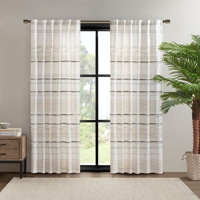 Sapphtopaz Curtains Cotton Printed Window Curtain Panel for Light Liltering and More Privacy for Bedroom, Living Room, Machine Washable
