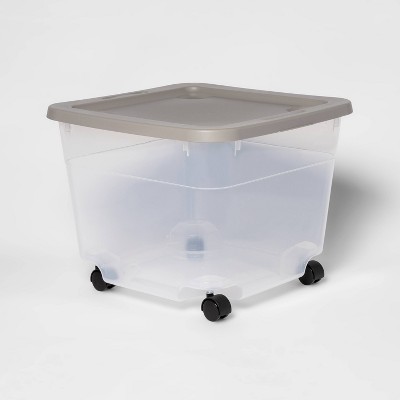 50qt Wheeled Stacking Storage Light Gray Lid - Room Essentials™