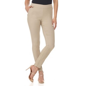 Rekucci Women’s Pull-On Skinny Work Pants – Tummy Control, Stretch Legging Fit with Zip Pockets for Office & Casual - 1 of 4