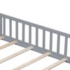 Gulches Full Size Floor Platform Bed with Fence and Door for Kids, Montessori Floor Bed Frame with Support Slats for Toddlers, Wooden Floor Bed Grey - 3 of 4
