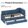 Twin Size L-Shaped Upholstered Daybed with Corduroy Finish and 2 Storage Drawers for Kids or Guest Room-Cuddlewood - 4 of 4