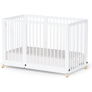 JOYMOR 8 in 1 Convertible Crib, Include 2” Mattress, Converts to Bassinet, Mid Crib, Full Size Crib, Daybed,Toddler Bed and Playard - 1 of 4