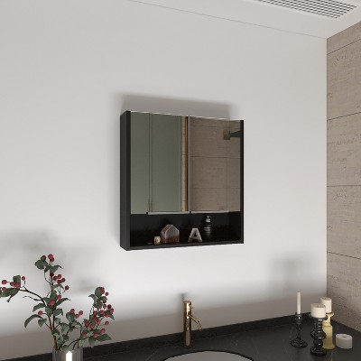 Vynxaria 24" Medicine Cabinet with Mirror & Adjustable Shelf: Stylish, Functional Storage Solution for Organizing Bathroom Essentials