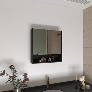 Vynxaria 24" Medicine Cabinet with Mirror & Adjustable Shelf: Stylish, Functional Storage Solution for Organizing Bathroom Essentials - 1 of 4