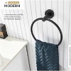 Mixxidea Round Double Towel Hook Bundle with Toilet Paper Holder, Round Towel Ring (Matte Black) - 2 of 3
