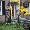 Plow & Hearth Arch Metal Outdoor Garden Arbor | Tree of Life | 7 feet | Black | Iron Trellis Lattice for Climbing Plants | Wedding Arch | Patio - 2 of 4