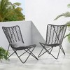 PAGED Set of 2 Rattan Patio Dining Chairs,Modern Outdoor Dining Chairs with Wicker Finish,Armless Wood Chairs Suitable for Patio,Garden - 4 of 4