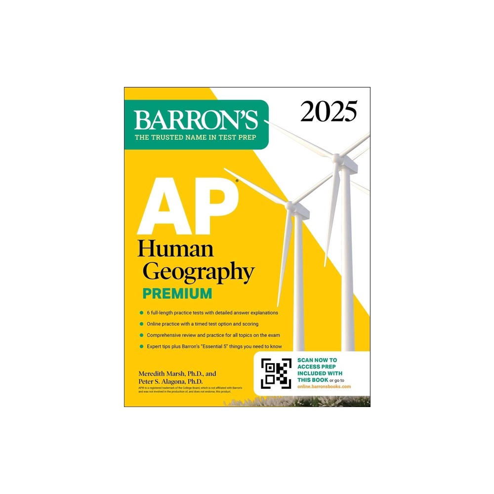 AP Human Geography Premium, 2025: Prep Book with 6 Practice Tests + Comprehensive Review + Online Practice - (Barrons AP Prep) (Paperback)