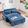 TiramisuBest 55.1" Blue Sleeper Loveseat Sofa Bed, Pull Out Couch with Adjustable Back, USB Charging & 2 Soft Pillows - 3 of 4