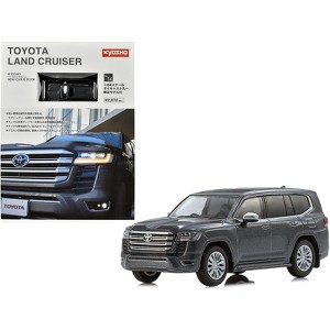 Toyota Land Cruiser ZX RHD (Right Hand Drive) Gray Metallic with Mini Book No.14 1/64 Diecast Model Car by Kyosho - 1 of 4