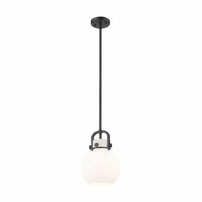 Newton Sphere - 1 Light Stem Hung Pendant In Industrial Style-11.25 Inches Tall and 8 Inches Wide