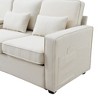 APRILSOUL 104" 4-Seater Linen Sofa - Armrest Pockets, 4 Pillows, Minimalist for Living Room - 2 of 4